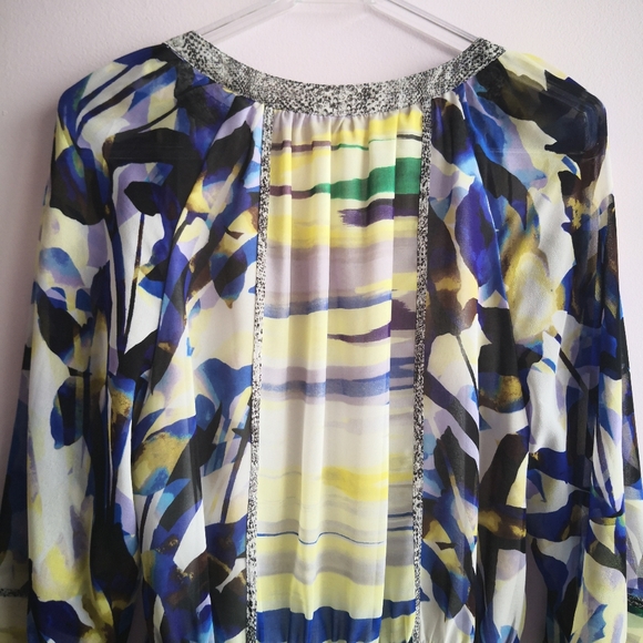CALVIN KLEIN Multicolor Peasant Blouse - Picture 6 of 9